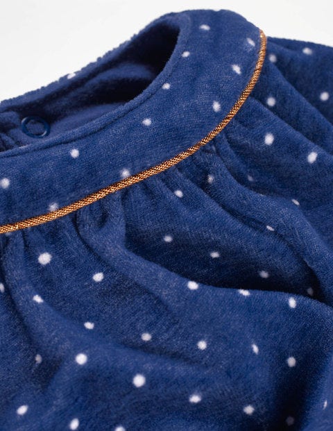 Fun Appliqué Velour Dress - Starboard Blue Spot Fun Appliqué Velour Dress - Starboard Blue Spot
