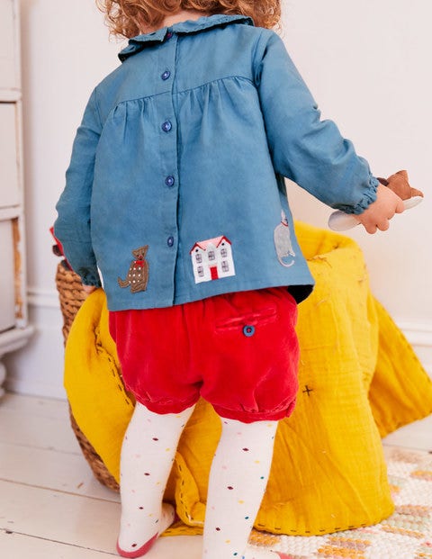 Nostalgic Woven Play Set - Azure Blue Embroidery Nostalgic Woven Play Set - Azure Blue Embroidery