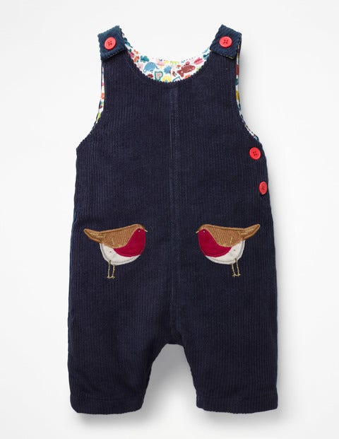 Fun Cord Playsuit - Prussian Blue Robins Fun Cord Playsuit - Prussian Blue Robins