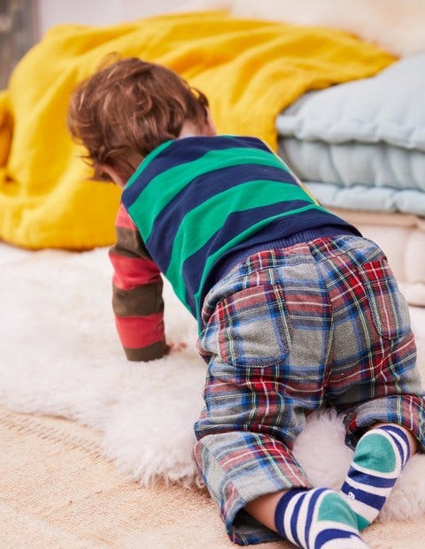 Cosy Checked Trousers - Grey Marl/Salsa Red Check Cosy Checked Trousers - Grey Marl/Salsa Red Check