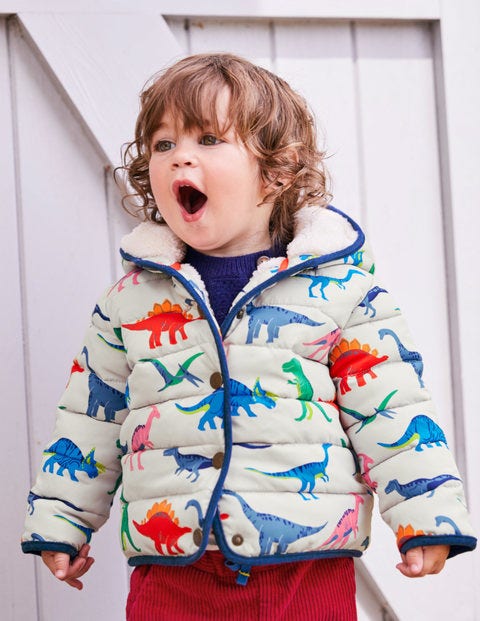 Babysaurus Padded Coat - Shale Grey Toy Dinos Babysaurus Padded Coat - Shale Grey Toy Dinos