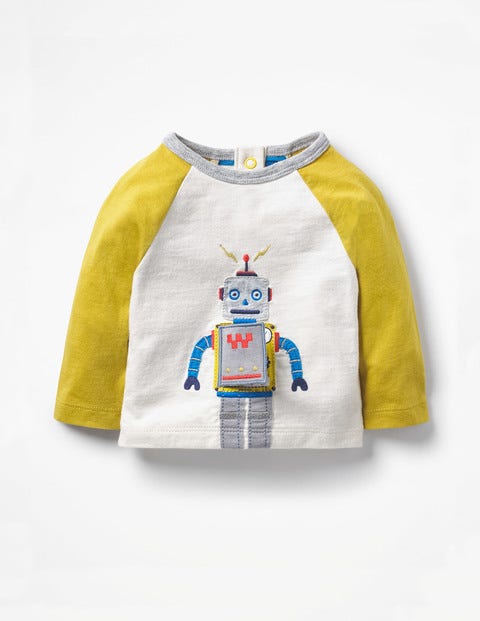 Appliqué Toy T-Shirt - Ivory Robot Appliqué Toy T-Shirt - Ivory Robot