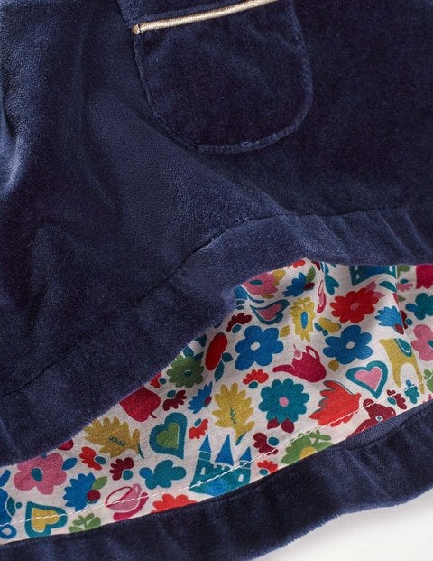 Velvet Pinafore Dress - Prussian Blue Velvet Pinafore Dress - Prussian Blue