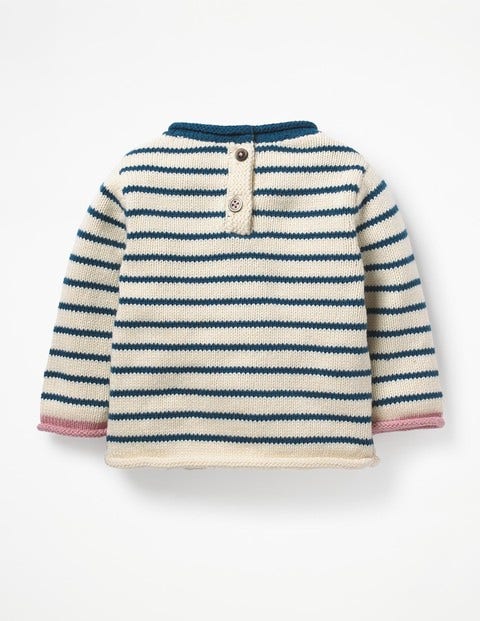 Bunny Pocket Knitted Sweater - Drummer Blue/Ecru Marl Bunny Bunny Pocket Knitted Sweater - Drummer Blue/Ecru Marl Bunny