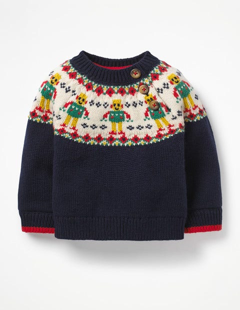 Fair Isle Sweater - Beacon Blue Robots Fair Isle Sweater - Beacon Blue Robots