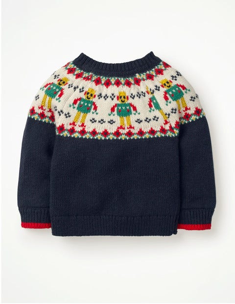Fair Isle Sweater - Beacon Blue Robots Fair Isle Sweater - Beacon Blue Robots