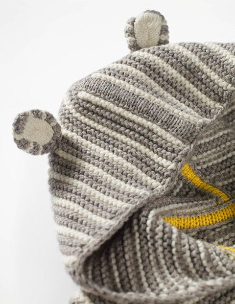 Stripy Knitted Romper - Grey Marl/Ecru Stripy Knitted Romper - Grey Marl/Ecru