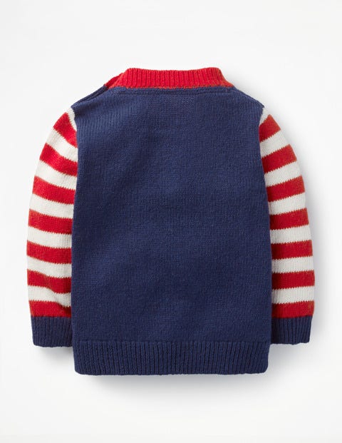 Fun Striped Sweater - Beacon Blue Snowman Fun Striped Sweater - Beacon Blue Snowman