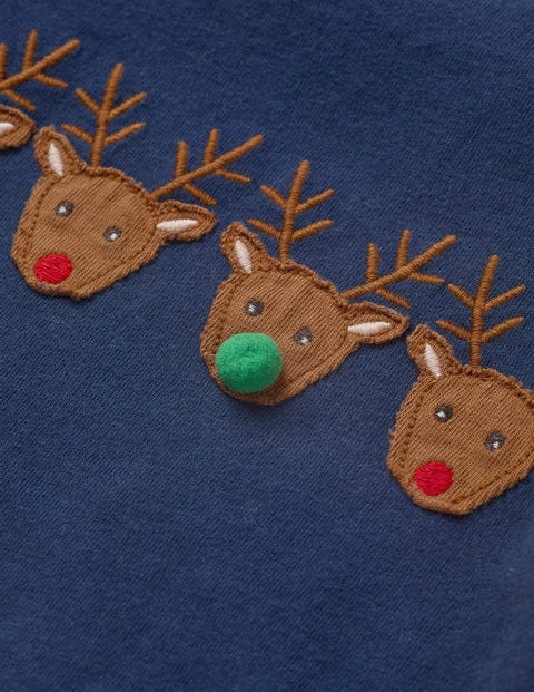 Layered Animal Friends T-Shirt - Beacon Blue Reindeer Layered Animal Friends T-Shirt - Beacon Blue Reindeer