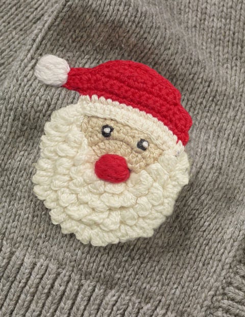 Crochet Characters Cardigan - Grey Marl Father Christmas Crochet Characters Cardigan - Grey Marl Father Christmas