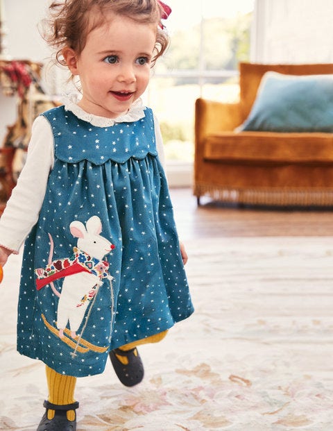 Appliqué Friends Dress - Drummer Blue Star Mouse Appliqué Friends Dress - Drummer Blue Star Mouse