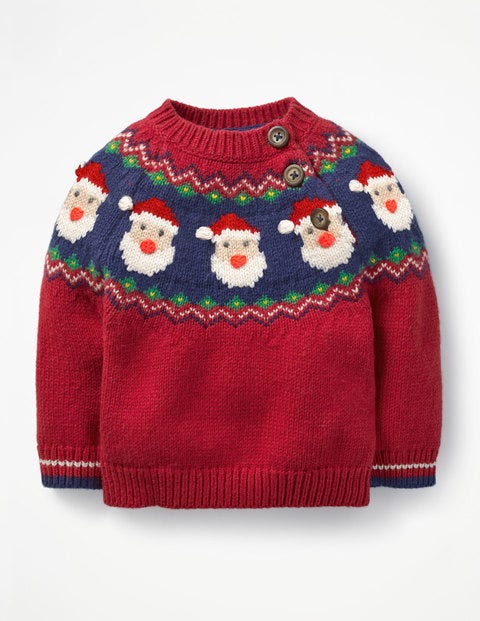 Fair Isle Sweater - Engine Red Father Christmas Fair Isle Sweater - Engine Red Father Christmas