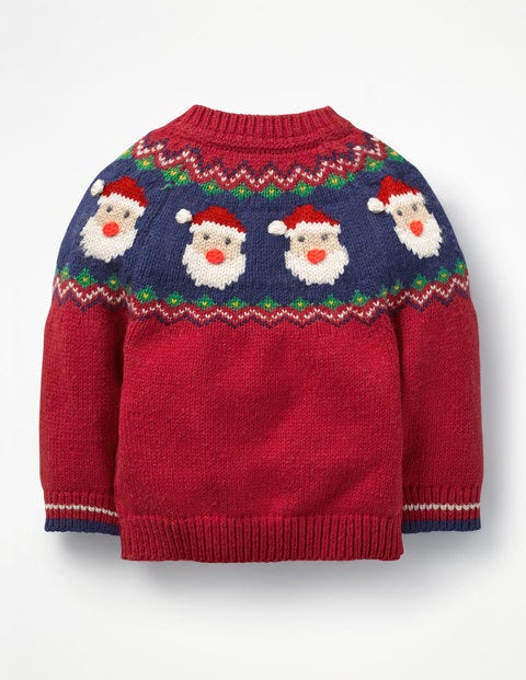 Fair Isle Sweater - Engine Red Father Christmas Fair Isle Sweater - Engine Red Father Christmas