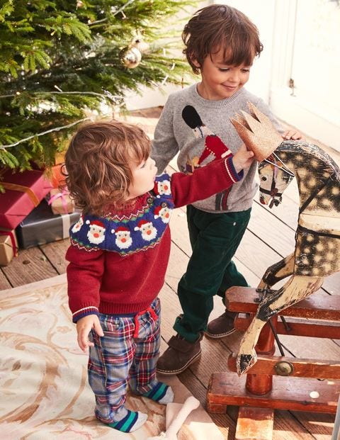Fair Isle Sweater - Engine Red Father Christmas Fair Isle Sweater - Engine Red Father Christmas