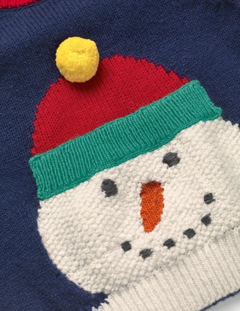 Fun Striped Sweater - Beacon Blue Snowman Fun Striped Sweater - Beacon Blue Snowman