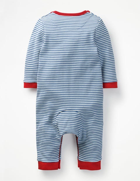 Jerseystrampler Mit Schneemann - Strahlendes Blau/Ecru, Schneemann Jerseystrampler Mit Schneemann - Strahlendes Blau/Ecru, Schneemann