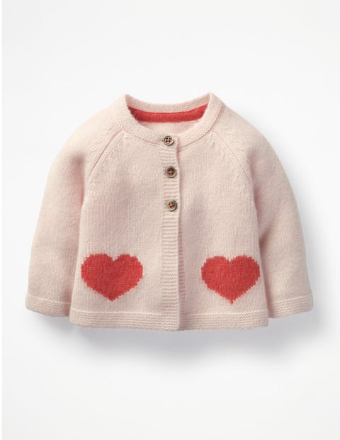 Cashmere Cardigan - Provence Dusty Pink Hearts Cashmere Cardigan - Provence Dusty Pink Hearts