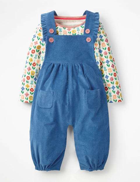 Frilly Overall Set - Multi Flower Patch Frilly Overall Set - Multi Flower Patch