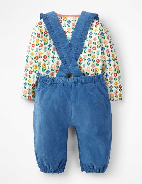 Frilly Overall Set - Multi Flower Patch Frilly Overall Set - Multi Flower Patch