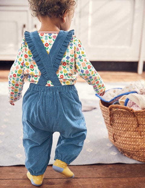 Frilly Overall Set - Multi Flower Patch Frilly Overall Set - Multi Flower Patch