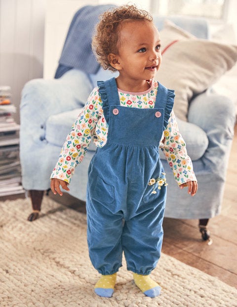 Frilly Overall Set - Multi Flower Patch Frilly Overall Set - Multi Flower Patch