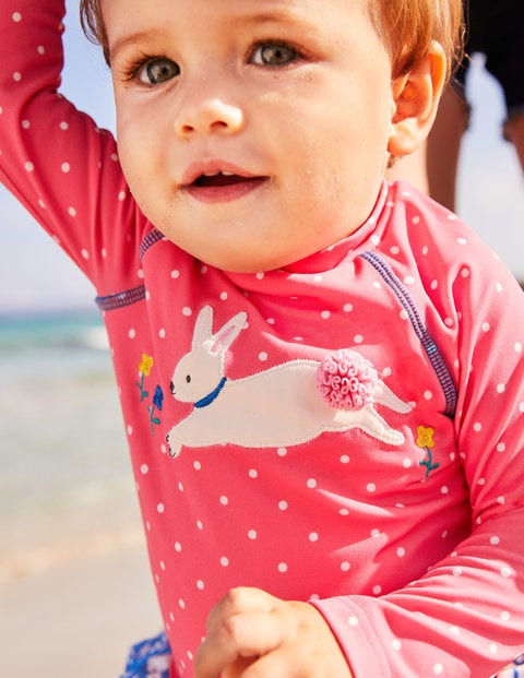 Two Piece Rash Guard Set - Brush Pink Spot Two Piece Rash Guard Set - Brush Pink Spot