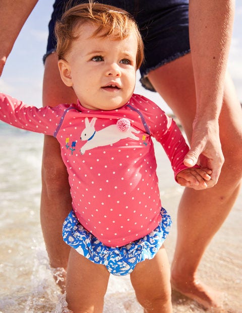 Two Piece Rash Guard Set - Brush Pink Spot Two Piece Rash Guard Set - Brush Pink Spot