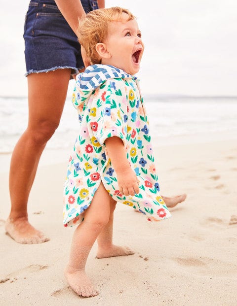 Towelling Throw-On - Multi Baby Flower Patch Towelling Throw-On - Multi Baby Flower Patch