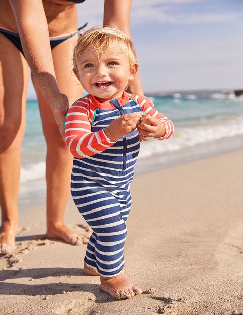 Fun Surf Suit - Ivory/Deep Sea Blue Fun Surf Suit - Ivory/Deep Sea Blue
