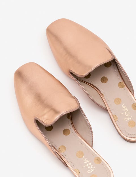 Poppy Backless Loafers - Rose Gold Poppy Backless Loafers - Rose Gold