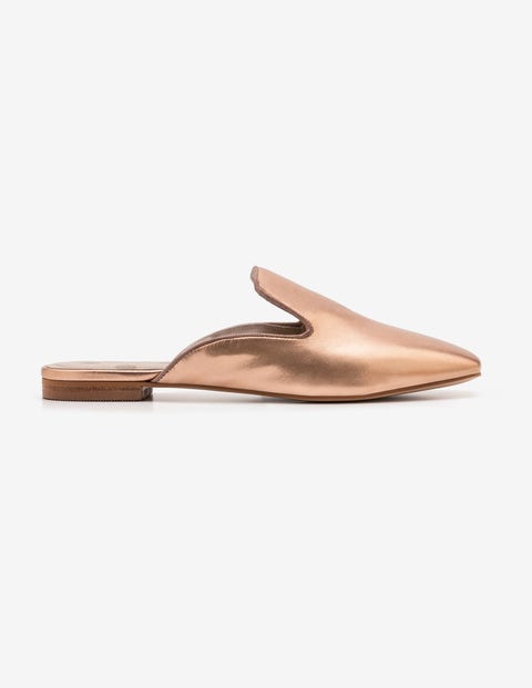 Poppy Backless Loafers - Rose Gold Poppy Backless Loafers - Rose Gold