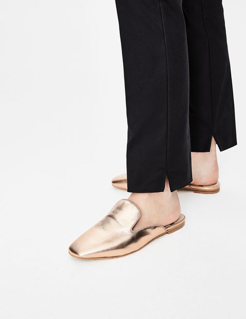 Poppy Backless Loafers - Rose Gold Poppy Backless Loafers - Rose Gold