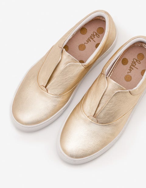 gold slip on trainers