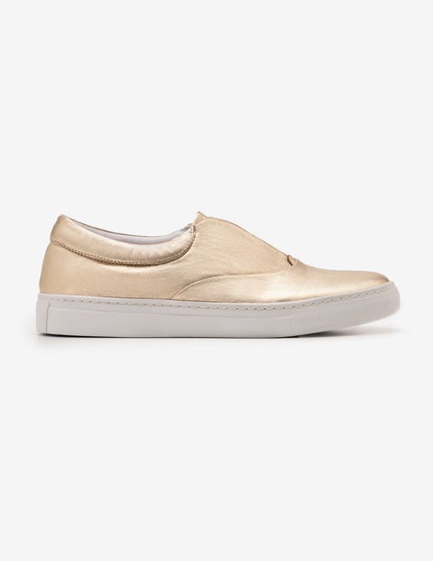 Slip On Sneakers - Gold Metallic Slip On Sneakers - Gold Metallic
