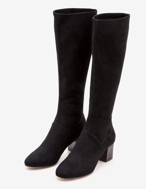 Round Toe Stretch Boots - Black Round Toe Stretch Boots - Black