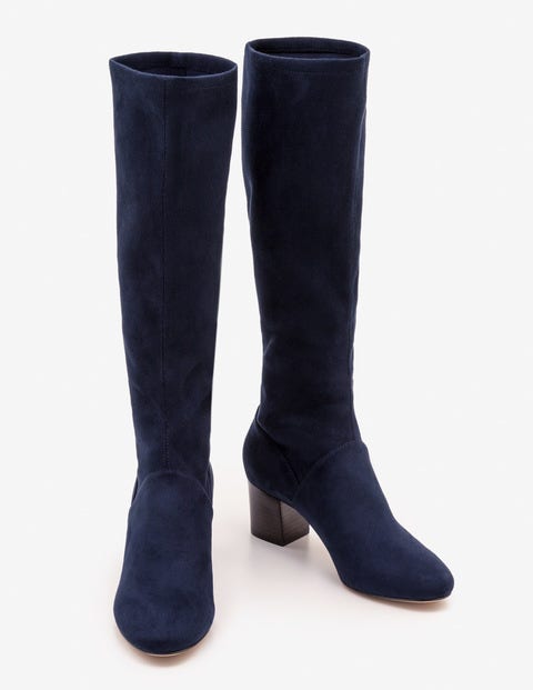 Round Toe Stretch Boots - Navy Round Toe Stretch Boots - Navy