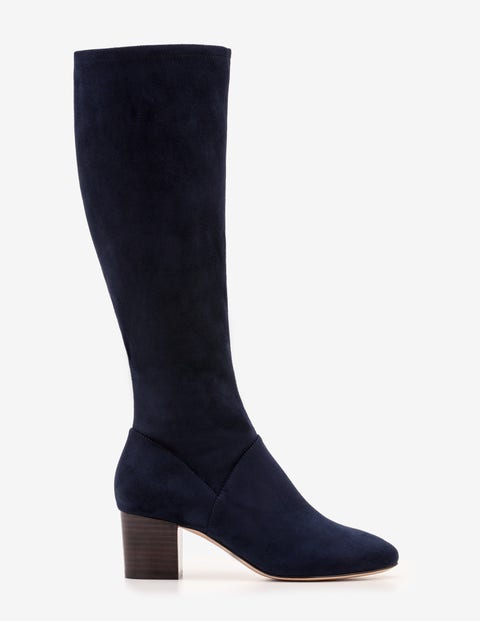 Round Toe Stretch Boots - Navy Round Toe Stretch Boots - Navy