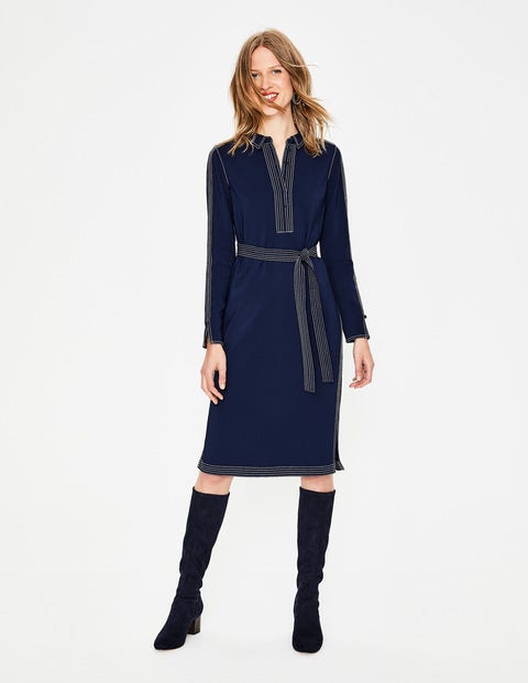 Round Toe Stretch Boots - Navy Round Toe Stretch Boots - Navy