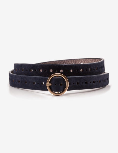 Brogued Belt - Navy Brogued Belt - Navy
