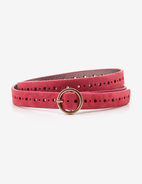 Brogued Belt - Pop Peony Brogued Belt - Pop Peony