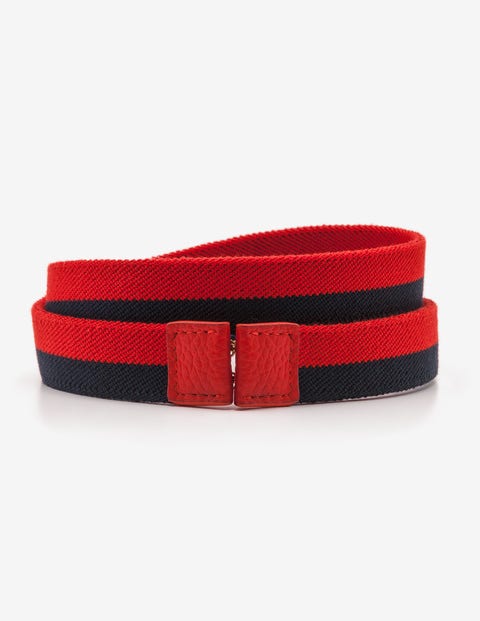Elastic Waist Belt - Post Box Red and Navy Stripe Elastic Waist Belt - Post Box Red and Navy Stripe