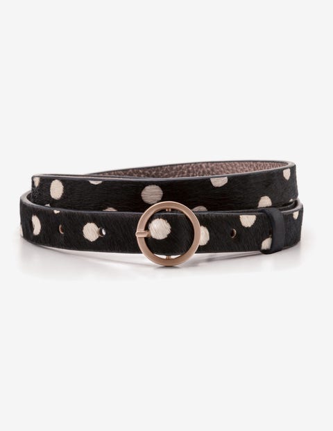 Skinny Waist Belt - Black and White Spot Skinny Waist Belt - Black and White Spot