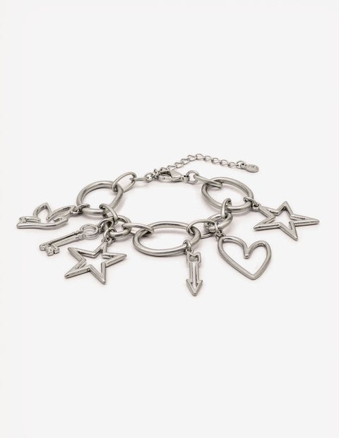 Bracelet Charming - Argent patiné métallique Bracelet Charming - Argent patiné métallique