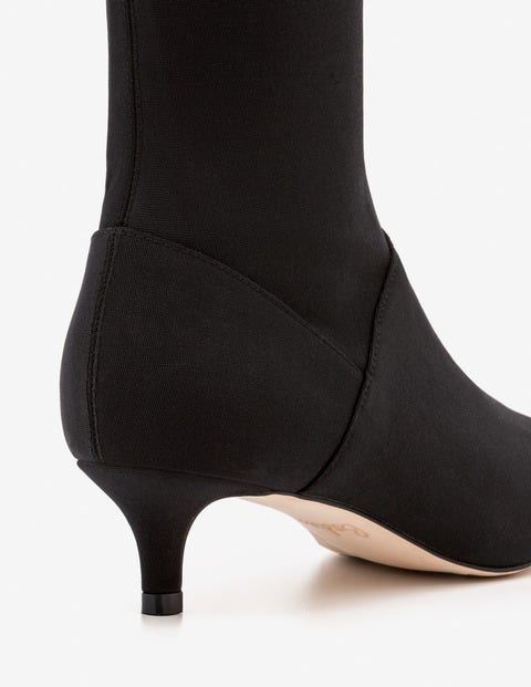 Kitten Heel Stretch Boots - Black Kitten Heel Stretch Boots - Black
