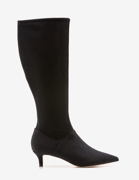 Kitten Heel Stretch Boots - Black Kitten Heel Stretch Boots - Black