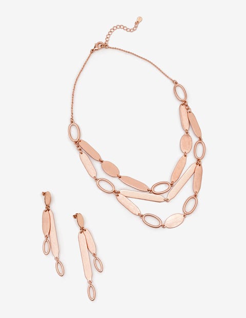 Shapely Necklace - Antique Rose Gold Metallic Shapely Necklace - Antique Rose Gold Metallic