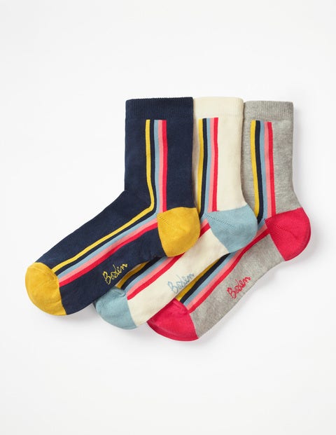Three Pack Ankle Socks - Rainbow Stripe Three Pack Ankle Socks - Rainbow Stripe
