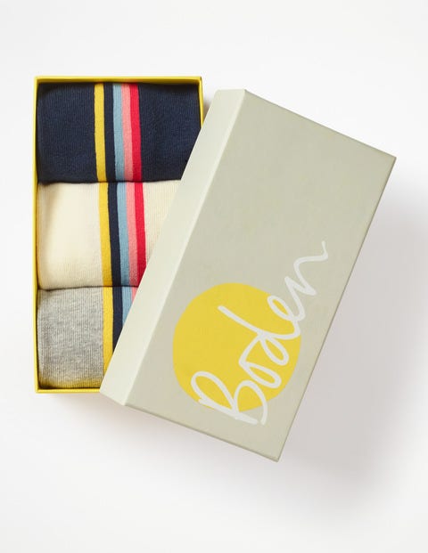Three Pack Ankle Socks - Rainbow Stripe Three Pack Ankle Socks - Rainbow Stripe