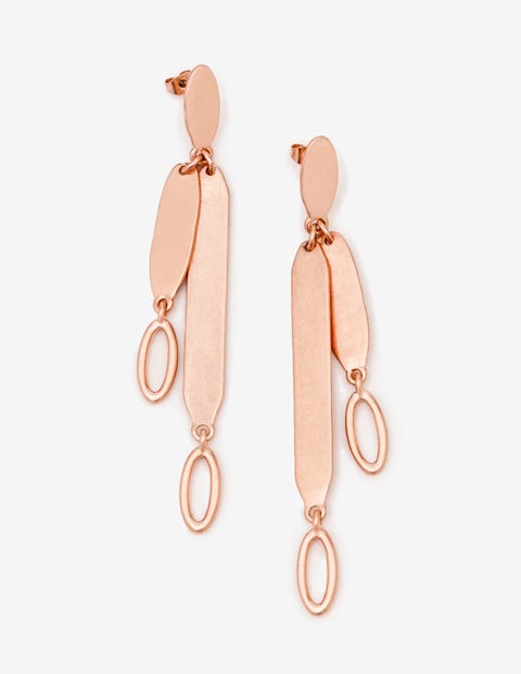 Shapely Earrings - Antique Rose Gold Metallic Shapely Earrings - Antique Rose Gold Metallic