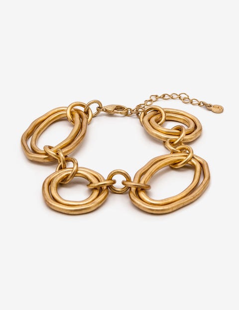 Geometric Bracelet - Antique Gold Metallic Geometric Bracelet - Antique Gold Metallic